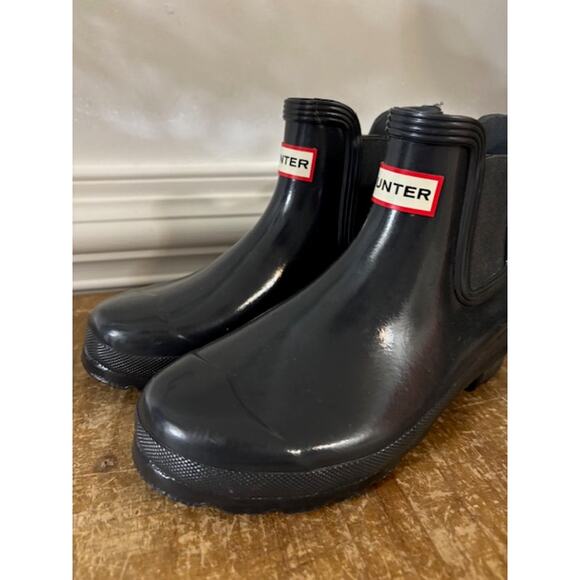 Hunter Chelsea Boot Gloss Rainboot Waterproof Womens Size 6 Booties - Picture 6 of 10